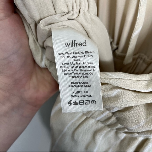 Aritzia Wilfred Fleurette Jumpsuit Cream Tan White Stripe Medium - Picture 8 of 8